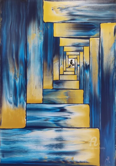 Stairway in gold and blue