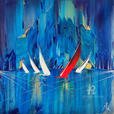 Stormy regatta with the orange sail